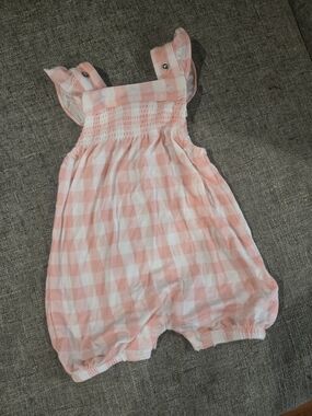 Angel Dear Gingham Smocked Bubble Romper | 3-6M